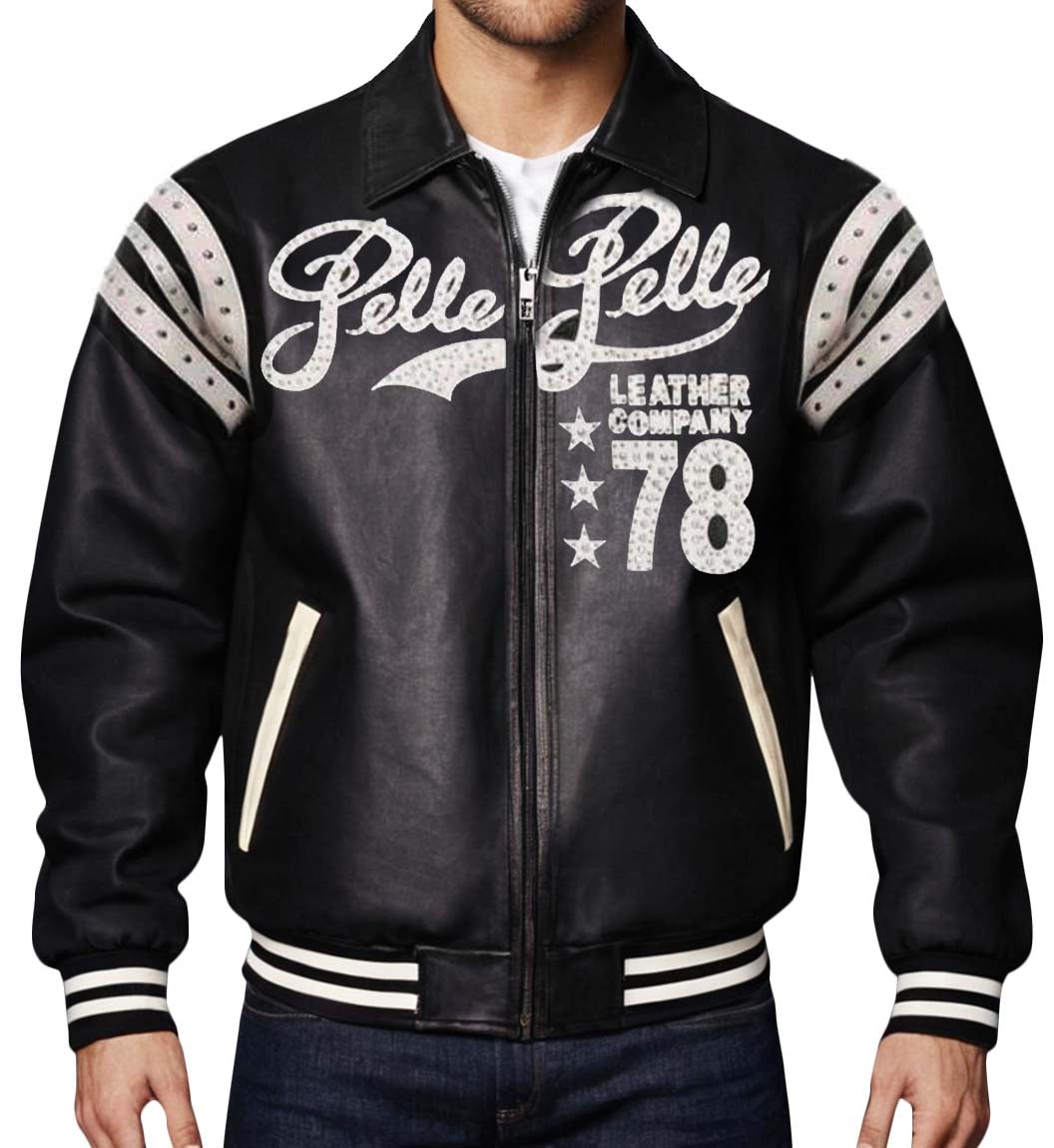 78 Vintage Black Leather Jacket