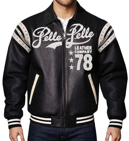 78 Vintage Black Leather Jacket
