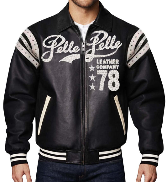 78 Vintage Black Leather Jacket
