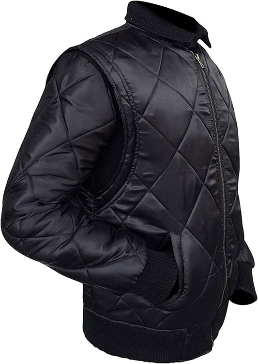 Quilted Satin Black Jacket