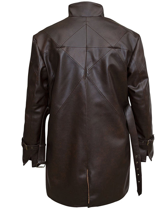 Brown Leather Trench Coat