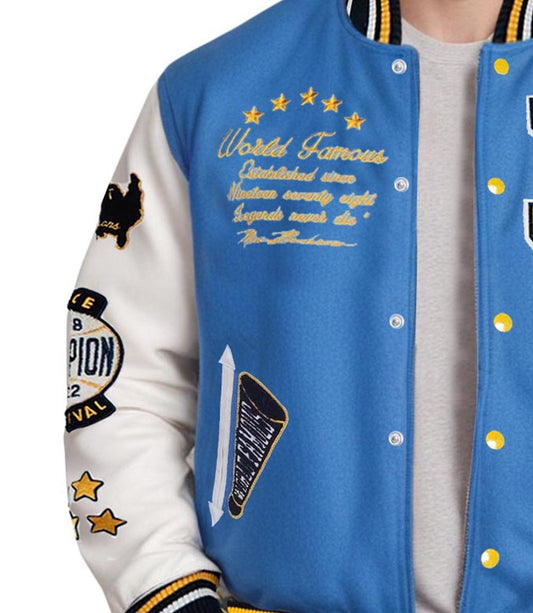 Letterman Jacket Blue White