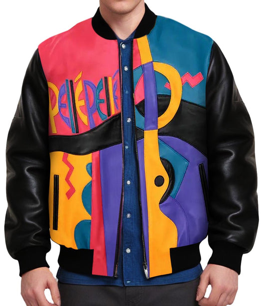 Mens 90s Picasso Bomber Leather Jacket